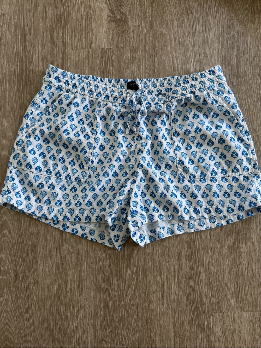 J.Crew Blue & White Floral Print Pull-On Shorts